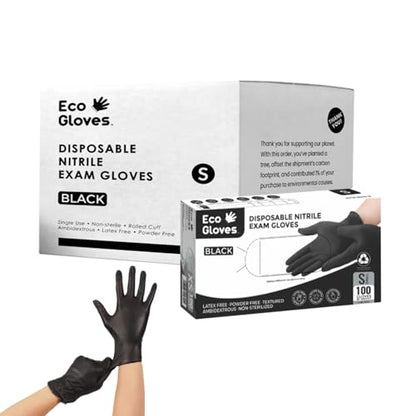 Black Nitrile Disposable Exam Gloves (5 Mil) | Latex‑Free, Powder‑Free, Food Safe, Medical, Tattoo, Mechanic & Cleaning Use - size: Large