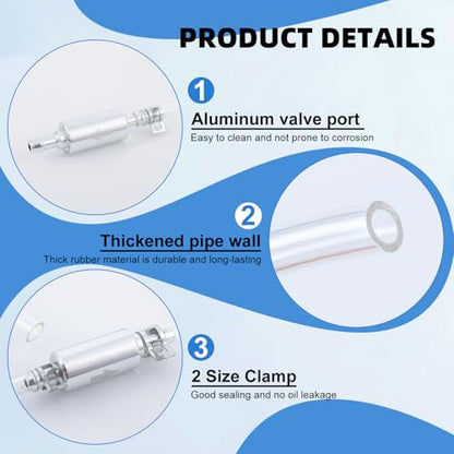 Brake Bleeder Hose - One Way Check Valve Tube Bleeding Tool Kit, Universal Brake Fluid Bleeder Kit for Motorcycle Clutch, Soft Tube with Metal Clips, Break Bleeder Kit (4pcs)