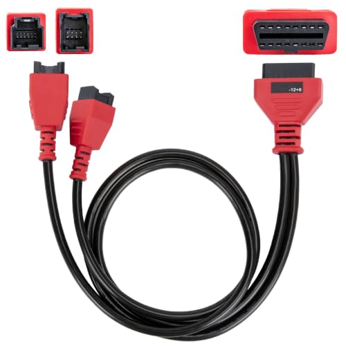 12+8 Pin Connector to OBD2 Adapter, 2.6FT Secutiry Gateway Bypass Cable, 12+8 Cable Suitable for Chrysler SGW Equipped FCA Vehicles for Diagnostic, Fit for Scanners MK808 MK808S MX808 MS906 Pro MS908S - size: 2.6 FT