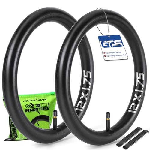 2 Pack Bike Tube 12"/14"/16"/18"/ 20"/ 22"/24"/ 26"/27.5"/28"/29" | 1.75/1.95/2.10/2.125 Bicycle Tube with 2 Tire Levers, 32mm AV Schrader Valve, Butyl Rubber Inner Tube for Kids/Road/MTB Bike - style: 12" X 1.75/2.125 (2pack)