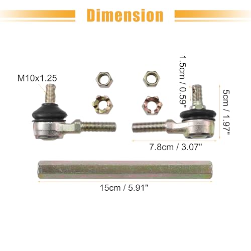 ACROPIX 15cm 5.91" Steering Tie Rod End Tie Rod Link Fit for 50cc 70cc 90cc 110cc 125cc 150cc ATV Quad Four Wheeler with Ball Joint Accessories - Pack of 2 - size: 150mm