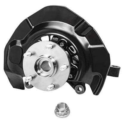 Detroit Axle - FWD Front Right Steering Knuckle for 04-07 Toyota Highlander 3.3L, Passenger Side Steering Knuckle & Wheel Bearing Hub Assembly 2004 2005 2006 2007 Replacement