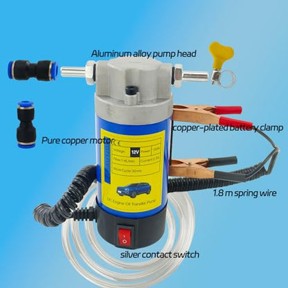 100W Electric Oil Diesel Fluid Transfer Pump with Tubes Oil Extractor Pump Gear Pump for Car/Marine/RV/Boat/Motorcycle