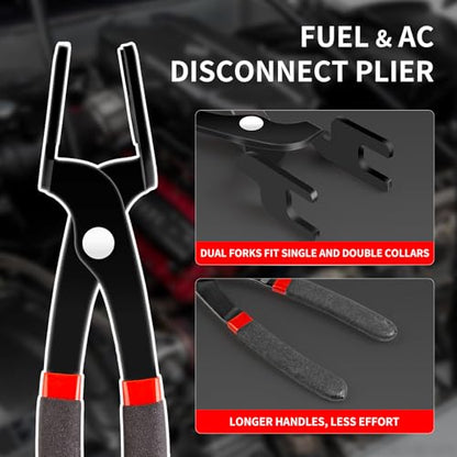 XOOL 26PCS Fuel Line Disconnect Tool Set, Master Quick Disconnect Kit with AC & Fuel Line Pliers, Spring Lock Tools, for Ford GM Chevy Automotive AC Transmission Systems