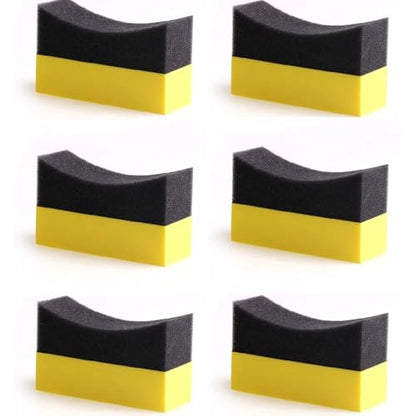 6 PCS Tire Applicator Dressing Shine Sponge, Color Polishing Sponge Tire Dressing Applicator Pads for Car Glass Painted Steel Cleaning Tools
