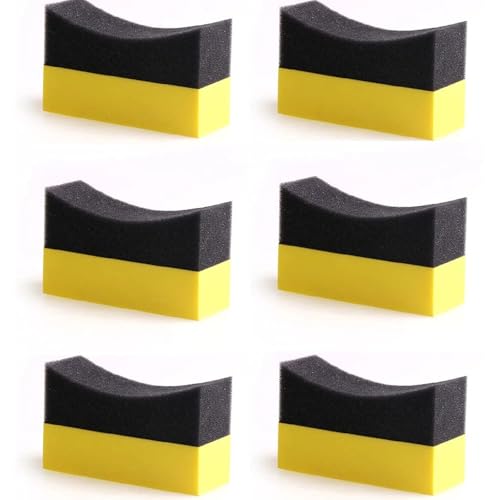 6 PCS Tire Applicator Dressing Shine Sponge, Color Polishing Sponge Tire Dressing Applicator Pads for Car Glass Painted Steel Cleaning Tools