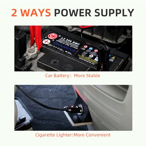 Trihelper Electric Car Jack Set 5 Ton Hydraulic Jack Car Lift Floor Jack with Integrated Tire Pump and Impact Wrench for Sedans SUV MPV Sedan Truck Change Tires Garage Repair | Lift Range 5.9-17.7in, 350 N·m Torque, 35L/min Pump, 150 PSI Gauge, Fits Sedan