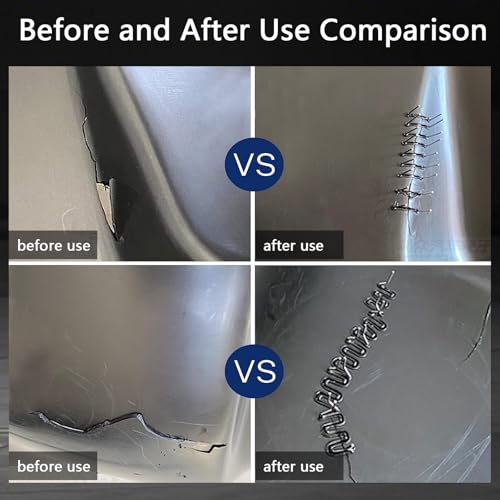 Hot Staples Wave Shape Aorplim 1000 Pcs 0.6/0.8 mm Bumper Repair Welding Wire, Plastic Welder Staples Bumper Welding Wire, Applicable for Most Cars ABS Plastic Welding Hot Melt Repair