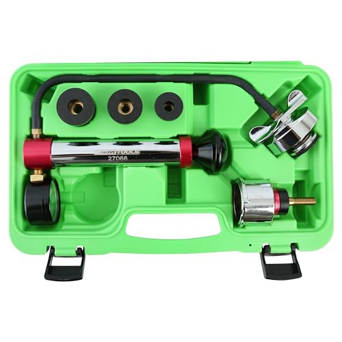 Cooling System Pressure Test Kit – Universal Radiator Pressure Tester with Adapters & Case – OEMTOOLS 27068 - style: Universal Cooling System Pressure Test Kit