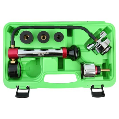 Cooling System Pressure Test Kit – Universal Radiator Pressure Tester with Adapters & Case – OEMTOOLS 27068 - style: Universal Cooling System Pressure Test Kit