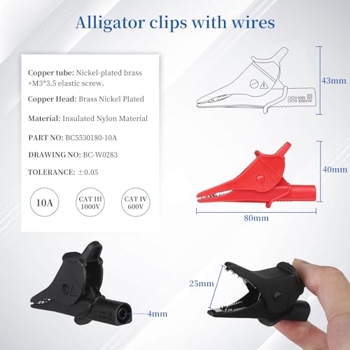 27-Piece Multimeter Test Leads Probes kit，multimeter Probes | Multimeter Leads Kit,Multimeter Leads Test Tweezers With，Alligator Clips With Wires，Volt Meter Leads Test Probes，