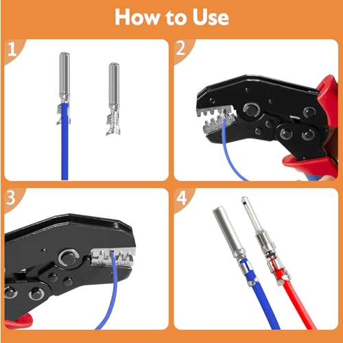 212PCS 12 Kits DT Connector with Crimping Tool & Terminal Removal Tool for Deutsch Connector Kit, 2 3 4 6 8 12 Pin Automotive Electrical Connectors & Size 16 Stamped Contacts for Car Marine Wiring