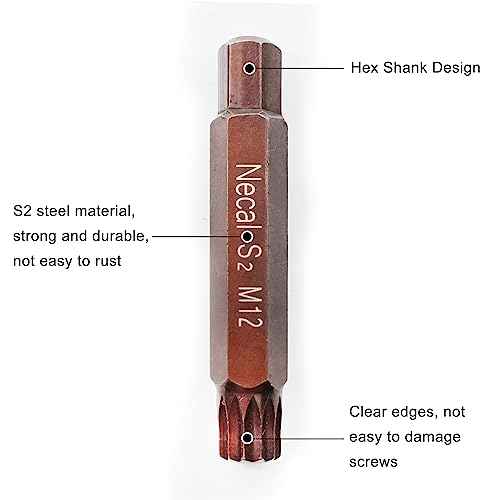 12 Point Torx Screwdriver Bit 10mm Hex Shank 75mm Length H10x75LxM5/M6/M8/M10/M12 Screw Bit(5Pcs)