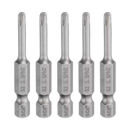 HARFINGTON 5pcs #2 Phillips Screwdriver Bit PH2 1/4" Hex Shank 2" (50mm) Long Magnetic S2 Steel Industrial Grade Screw Driver Bit Cross Head Electric Drill Bits 0.138" (3.5mm) Rod - size: PH2 x 50mm x 3.5mm