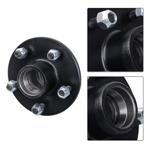 2 Sets 5-Lug 4.75 Trailer Wheel Hub with Bearings Kit for 3500Lb #84 Spindle