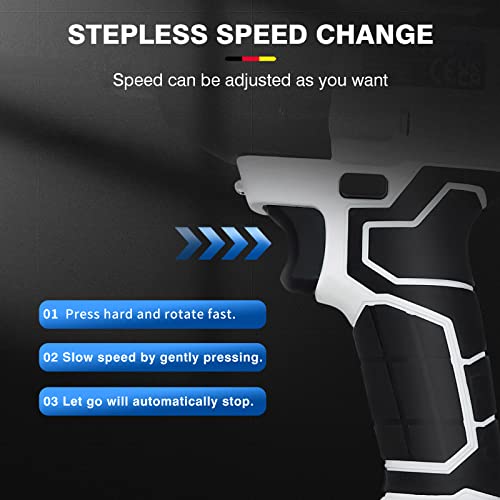 VickyHome Brushless Impact Wrench 1/2 Inch Chuck, 1/2 Impact Driver High Torque 420 NM, Electric Battery Powered Impact wrench Electric impact driver with 2X6000mAh Rechargeable Batteries, 1/2