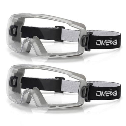Anti Fog Safety Goggles Over Glasses - ANSI Z87.1 Certified Eye Protection for Chemistry Lab Work - 2 Pack - color: 2pcs - Light Grey