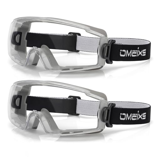 Anti Fog Safety Goggles Over Glasses - ANSI Z87.1 Certified Eye Protection for Chemistry Lab Work - 2 Pack - color: 2pcs - Light Grey
