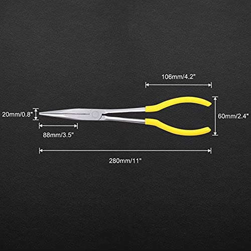11 Inches Long Reach Long Nose Pliers Straight Needle Nose Pliers Chain Nose Pliers Wire Plier Repair Tool for Hard-to-Reach Narrow Spaces and Limited Clearance Areas - style: Straight needle nose pliers