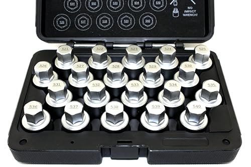 TMAX 20 pc Wheel Lock Lugnut Anti-Theft Screw Lug Nut Removal Key Socket Set for Vw Audi Vag Volkswagen - size: 20pc set