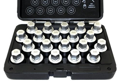 TMAX 20 pc Wheel Lock Lugnut Anti-Theft Screw Lug Nut Removal Key Socket Set for Vw Audi Vag Volkswagen - size: 20pc set