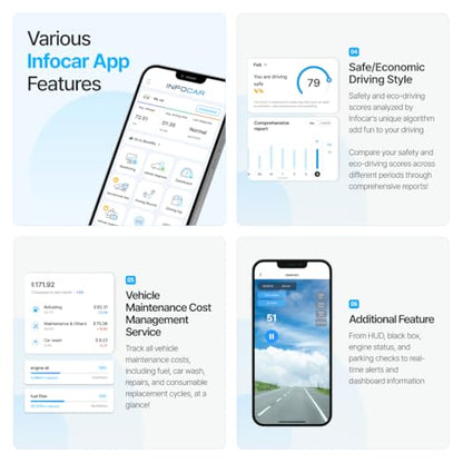 IO180-PH Smart OBD2 Scanner / ELM327 Bluetooth Vehicle Diagnostic Tool/Supports English/Free Dedicated App/Lifetime Updates/iOS & Android Compatible/Easy in-App Connection