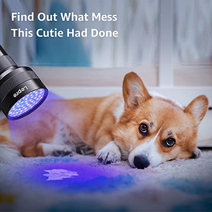Lepro 51 LEDs UV Light Handheld Blacklight, UV Flashlight Black Light, 395nm Detector for Pet Urine, Stains, Bed Bug and Scorpions, Battery Not Included