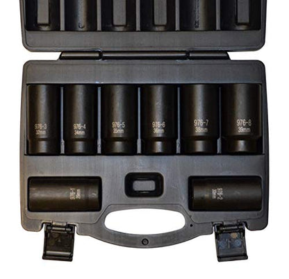 Cal-Van Tools 976 8 Piece 12 Point Axle Nut Socket Set, 1 Pack, Multi, One Size
