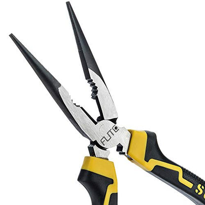 8 inch Needle Nose Pliers with Side Cutter|Forged From Chrome Vanadium Steel - size: 8"