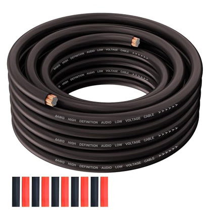 8 Gauge Wire 25FT, Primary Automotive Amplifier Power/Ground Wire, Car Battery Cable, Car Audio Amplifier, Car Fuse, 8AWG Copper Clad Aluminum CCA, Translucent Black Cable with 10 Heat Shrink Tubing - color: Black, size: 25FT