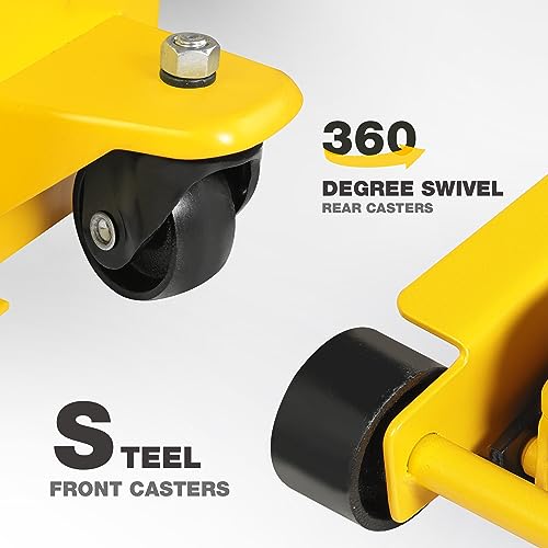YELLOW JACKET Hydraulic Floor Jack, Quickly Lift Car Jack with Dual Pumps, Heavy Duty Steel Service Jack, 3 Ton (6600 lb) Capacity - color: Steel, size: 3T dual pump
