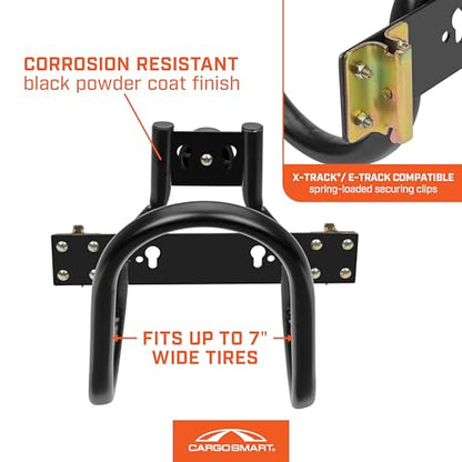 CargoSmart Motorcycle Wheel Chock — Connects to X-Track and E-Track Systems — Fits Up to 7” Wide Tires - style: Motorcycle Wheel Chock