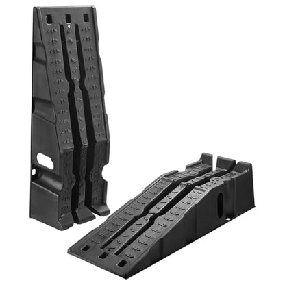 VEVOR Car Ramps, 2 PCS 16000 lbs GVW Capacity, 6.7 in Lift Height, Portable High Profile Car Service Ramps for Home Garage Maintenance and Oil Changes, Heavy Duty for Truck SUV Vehicle Repair, Black - size: 6.6*35.5inch