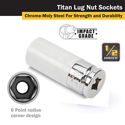 Titan 21192 1/2 in. Drive x 15/16 in. Nonmarring Lug Nut Socket - size: 15/16-Inch