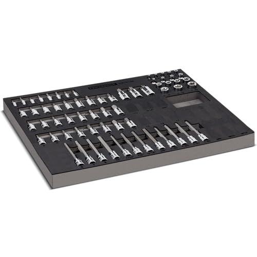 Powerbuilt 64 Piece Bit Socket Set, Hex, Torx, Specialty Bits, Up to 4 Inch Length, Long Reach E-Torx, Laser-Cut Organizing Tray, 949010 - size: 64pc,Bit Socket, style: 64 Piece Bit Socket