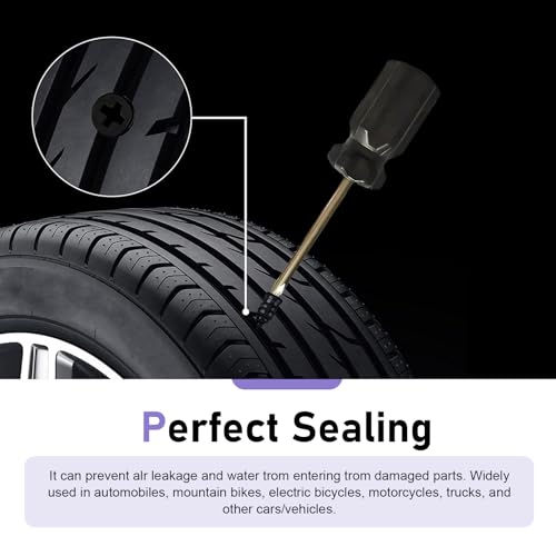 20 PCS Tire Repair Rubber Nail Kit, High-Hardness Rubber Puncture Repair Screws with Tool, Emergency Flat Tire Fix for Car Motorcycle Truck, Universal for Most Cars, Trucks, SUVs (Black) - size: 20 PCS