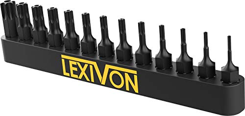 LEXIVON 13-Piece Tamper Resistant Star Bits, Premium S2 Alloy Steel, T4 - T40 | Impact Grade Security Torx Bit Set, 1/4-inch Hex Shank (LX-301)