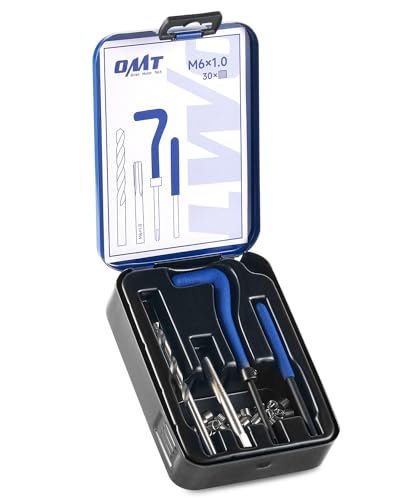 Orion Motor Tech Thread Repair Kit, M6x1.0 Thread Repair Tool with HSS Drill Bit & 30 Thread Inserts, Metric Thread Repair Installation Kit for Rethreading Internal Threads with Carry Case - size: M6×1.0