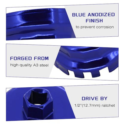 A ABIGAIL Heavy Duty Oil Filter Wrench for Toyota Oil Filter Tool Oil Filter Cap Wrench Removal Tool 64mm 1/2" Drive for Lexus, Camry, 4 Runner, Tundra 2.5-5.7L Engine