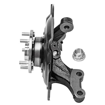 Detroit Axle - FWD Front Right Steering Knuckle for 04-07 Toyota Highlander 3.3L, Passenger Side Steering Knuckle & Wheel Bearing Hub Assembly 2004 2005 2006 2007 Replacement