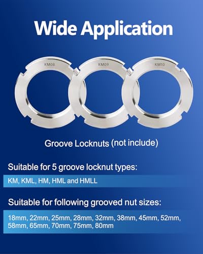 13pcs Grooved Lock Nut Socket Set with Internal Teeth, Spindle Nuts Socket Kit Ball Joints Axle Locknut Remove Install Locking Hub Socket for KM KML HM HML HMLL Groove Nut with 1/2'' KM0-KM12 - size: Internal Teeth