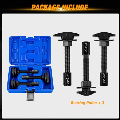 GOOACC 3PCS Rear Axle Bearing Puller Set, Axle Bearing Puller Removal Tool Kit with 3 Sizes 1" to 1-7/8", 1-5/16" to 2-3/8" & 1-3/8" to 2-7/8" Axle Wheel Bearing Removal Tools for Axles Bearings, Blue - color: 3pc Rear Axle Bearing Puller Blue