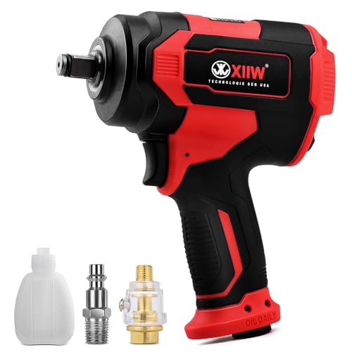 1/2'' Composite Air Impact Wrench, 1200 ft-lbs Torque, 4.08 lbs Lightweight | Variable Power Settings | 8500RPM Heavy Duty 1/2 Compact Air Impact Gun Pneumatic Impact Wrench for Auto Repair - size: 1/2 inch | 1200 ft-lbs