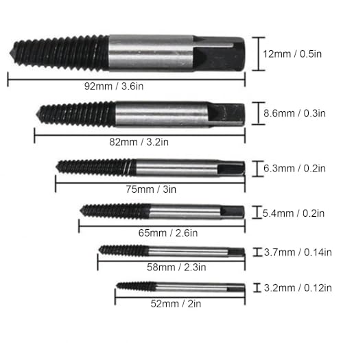 Carbon Steel Screw Extractor Set Broken Bolt and Stripped Screw Remover Kit with Storage Box, Tap Extractor Tools for Automotive Workshop Pipe Repair