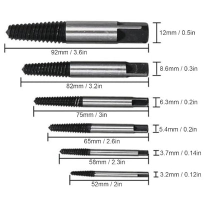 Carbon Steel Screw Extractor Set Broken Bolt and Stripped Screw Remover Kit with Storage Box, Tap Extractor Tools for Automotive Workshop Pipe Repair