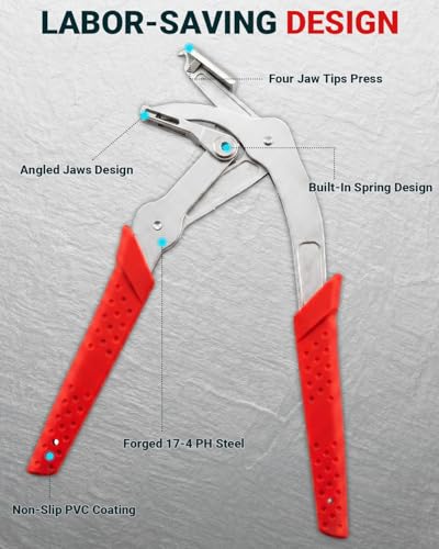 Car Clip Pliers, Professional Trim Panel Removal Tool for Door Clips, Push Pins Plastic Fasteners, Damage-Free Disassembly, Durable Alloy Steel Automotive Repair Tool