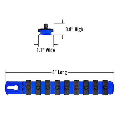 Ernst Manufacturing 8-Inch Socket Organizer with 9 1/4-Inch Twist Lock Clips, Blue (8407-Blue-1/4) - color: Blue, size: 1/4-Inch Twist Clips, style: 8-Inch