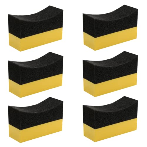 6 Pcs Tire Applicator Dressing Shine Sponge | Tire Dressing Applicator Pads, Color Polishing Sponge, For Car Glass, Painted Steel & Porcelain