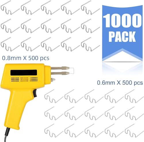 1000 Pieces Hot Staples Welding Rods Bumper Repair Welding Wire for Repair Machine Car Bumpers Dashboards Lamp Holders Plastics Rings Daily Plastics Supplies 0.8 0.6 mm