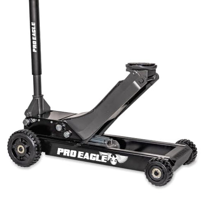 Pro Eagle 3 Ton Abrams Off Road Shop Jack - Heavy Duty Steel Hydraulic Garage Floor Jack with Big Wheels - Low Profile for Cars, Trucks & SUVs - Mechanic Jack for Gravel & Dirt
